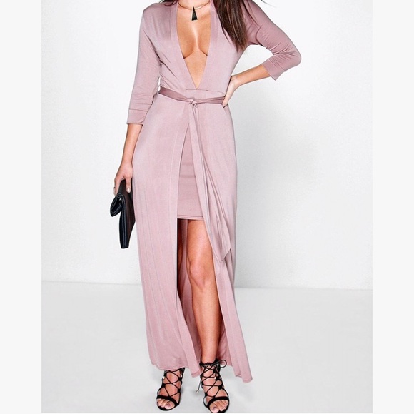 Boohoo Blush Mauve Maxi Dress - Picture 1 of 3